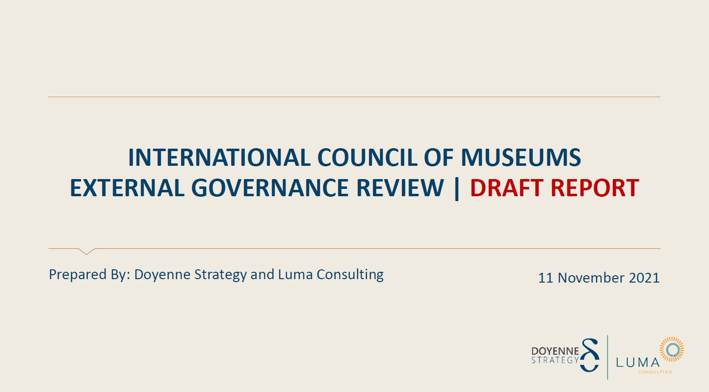 Mitglieder-Feedback zum Entwurf des externen Überprüfungsberichts zur ICOM International Führung (Governance)